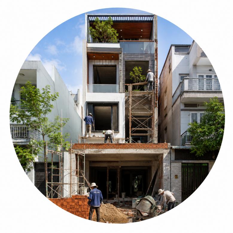 Thi công nhà phố